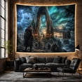 thumbnail image 6 of Viking Warrior and Raven Under Stone Arch in Stormy Sea, Dramatic Fantasy for Mythology Fans, Norse Art Decor, Housewarming Gift Tapestry Wall Hanging for Living Room and Man Cave, 6 of 7