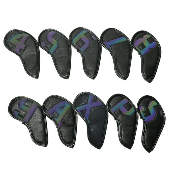 Jesscasday 10Pcs PU Golfs Head Cover Waterproofs Headcover Golfs Iron Club Head Cover