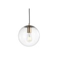 thumbnail image 2 of JONATHAN Y Bleecker 7.75" Metal/Glass Globe LED Pendant, Clear/Brass, 2 of 8