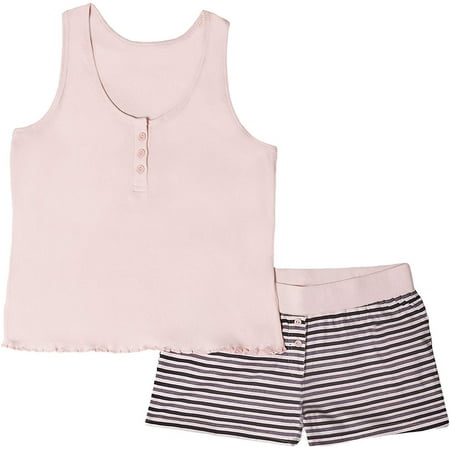 

essie Sleepwear Womens Tank Set - Henley Pajamas with Fitted Shorts Set Nightwear Sexy