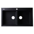 thumbnail image 4 of ALFI brand AB3420DI-BLA Black 34" Drop-In Double Bowl Granite Composite Kitchen Sink, 4 of 11