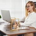 thumbnail image 5 of Picture Frames for Tabletop,Rotating Photo Frame,Decorative Tabletop Picture Frame,Metal Photo Frame for Standing on Desk Home Office for Couples Family Desktop Decor Display(Gold,7.87H Inch), 5 of 5