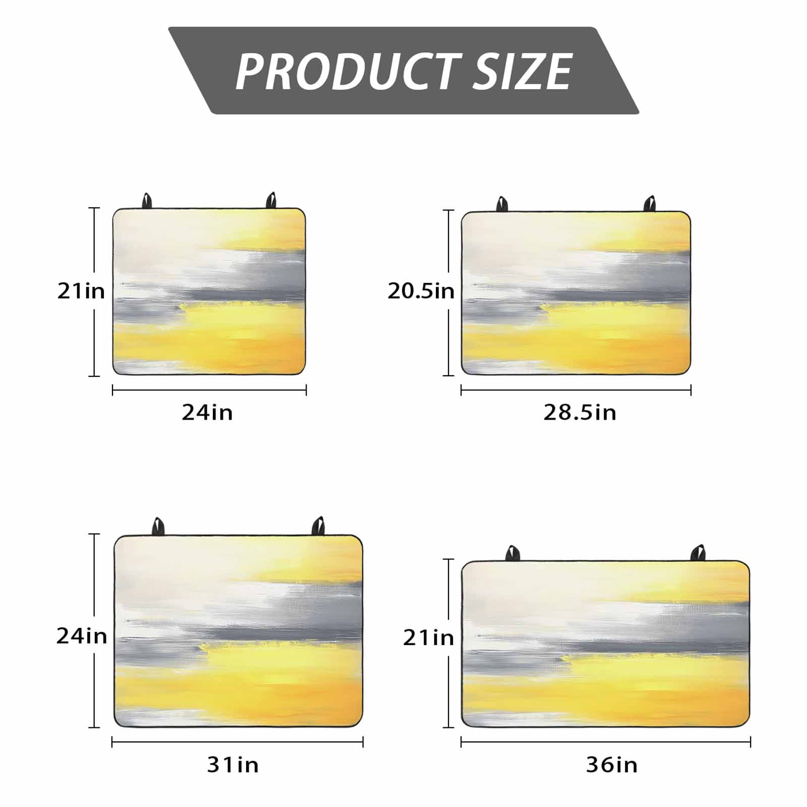 Yellow Gray Stove Top Cover for Electric Stove, Heat-proof & Non Slip Glass Top Stove Cover Protector, Contemporary Abstract Oil Painted Art Kitchen Flat Cooktop Rubber Mat 24x21 Inches