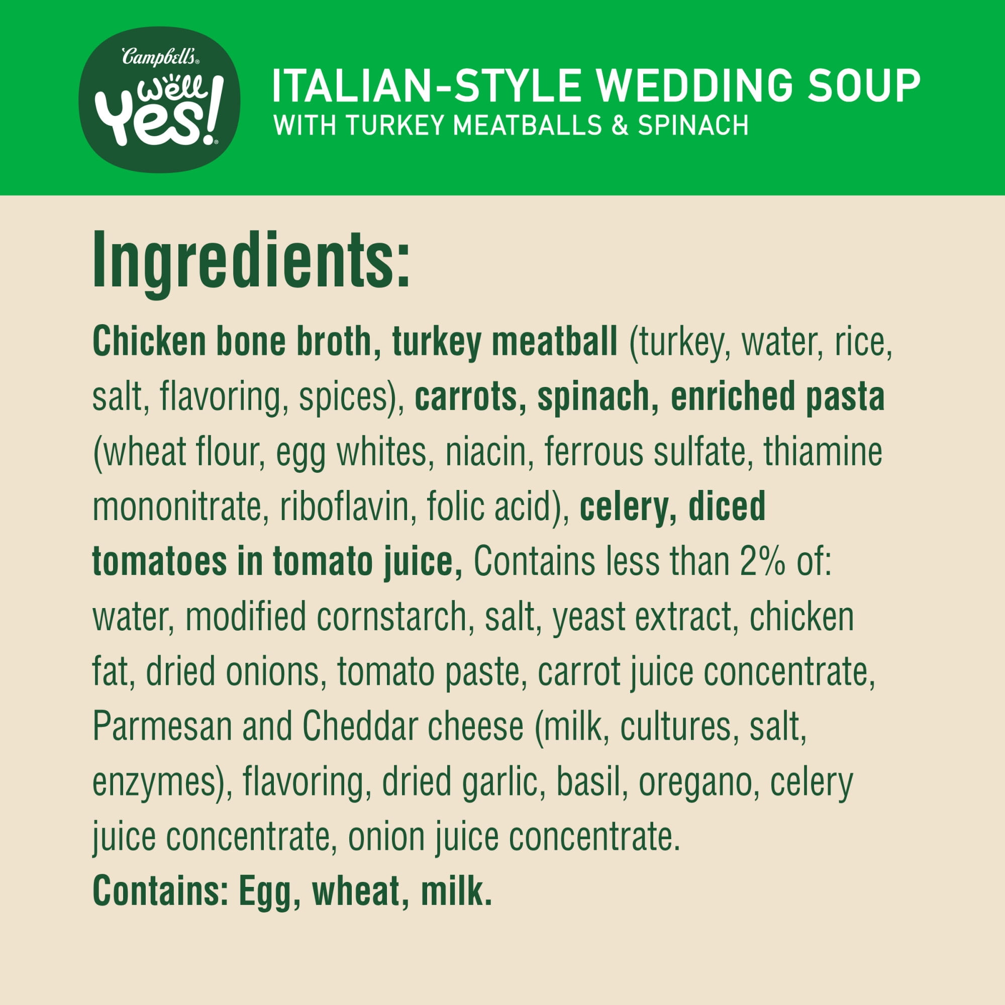 Campbell's Well Yes! Italian Wedding Soup, 16.1 oz Can
