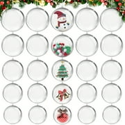 Yalumo 25 Pcs Clear Plastic Fillable Ornaments for Crafts, Clear Acrylic Plastic Balls DIY Christmas Ornaments Balls 5 Different Sizes for Wedding, Party, Home Decor(40mm, 50mm, 60mm, 70mm, 80mm)