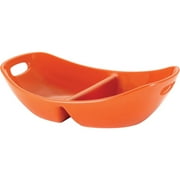 Rachael Ray Serveware 14-Inch Stoneware Divided Dish, Orange