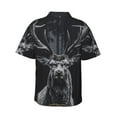 thumbnail image 3 of Daiia Majestic Forest Stag Hawaiian Shirt for Men Gentle Cotton Regular Short Sleeve Casual-X-Large, 3 of 9