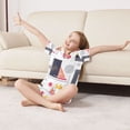thumbnail image 3 of FORMRS Kids Short Sleeve Top and Pants Pajama Set Unisex Satin 2-Piece Sleepwear, Sizes 5-6Y, White Simple Shapes, 3 of 8