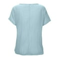 thumbnail image 3 of SHITINN Women's Soft Loose Fit Short Sleeve T Shirt Linen Blouse with High Low Hem Casual Shirts for Women Womens Tops Short Sleeve Fashion Clothing, 3 of 5
