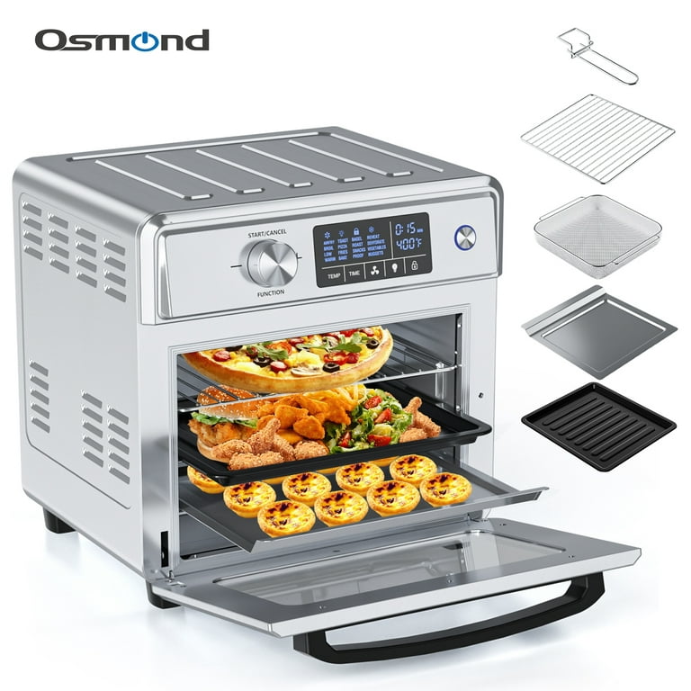 BioloMix Stainless Steel Dual Heating Air Fryer Oven Oil Free, Toaster  Rotisserie and Dehydrator, 11 in 1, 15 L, 1700 W