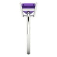 thumbnail image 3 of 2.5 ct Asscher Cut Natural Amethyst Solitaire 18K White Gold Womens Engagement Ring, 3 of 5