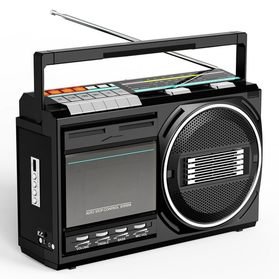 Boombox Cassette Tape Player Recorder FM/AM SW Radios with Bluetooth,MP3 and Karaoke.
