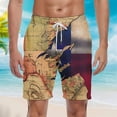 thumbnail image 5 of Vintage Drapeau Américain Imprimé 3D Shorts de Plage d'Été pour Hommes Mode Décontractée Ample Confortable Course, 5 of 5