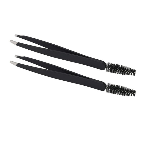 Pinzas para pestañas postizas, 2 pinzas para cejas, pinzas para pestañas negras, pinzas para eliminación de cejas, características mejoradas