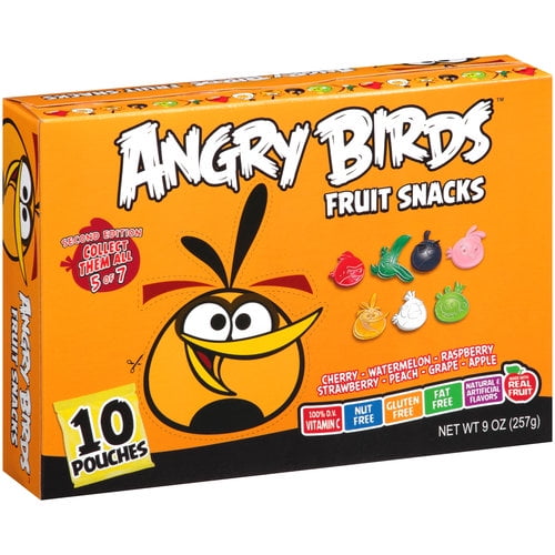 Angry Birds Fruit Snack Pouches, 9 Oz.