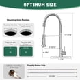 thumbnail image 2 of Akicon Pre-Rinse Spring Kitchen Faucet with Sprayer, Dual Spray Mode Commercial Kitchen Sink Faucets, Single Handle 304 Stainless Steel, Includes Deck Plate, Brushed Nickel, 2 of 9