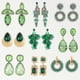 thumbnail image 1 of Pendientes colgantes grandes de la serie verde de moda moderna para mujeres y niñas, 1 of 5