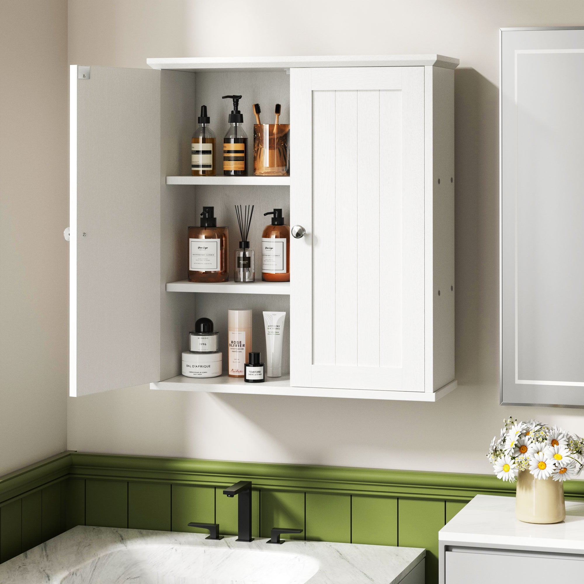 Walsunny Bathroom Medicine Cabinet, Wall-mounted Storage Cabinet , Cosmetics Storage Cabinet for Dining room, Bedroom