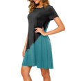 thumbnail image 4 of Ersazi Robe pour Femmes 2023 Mode pour Femmes Col Rond Chandail à Enfiler avec Manches Courtes Imprimées Décontractée Ample Longueur Genou en Liquidation Bleu G, 4 of 6