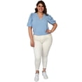 thumbnail image 4 of Blusa con abertura posterior Roman Fashion modelo 0402 Talla extra azul 40, 4 of 5