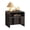Black, variant on Papajet Fluted Night Stand with Storage Drawers, Modern Small Nightstand with Open Shelf, Wood End Table for Bedroom, Living Room, Oak