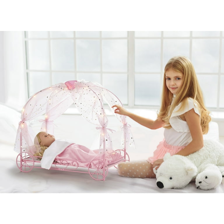 Amazon.com: Badger Basket Doll Canopy Bed with Bedding for