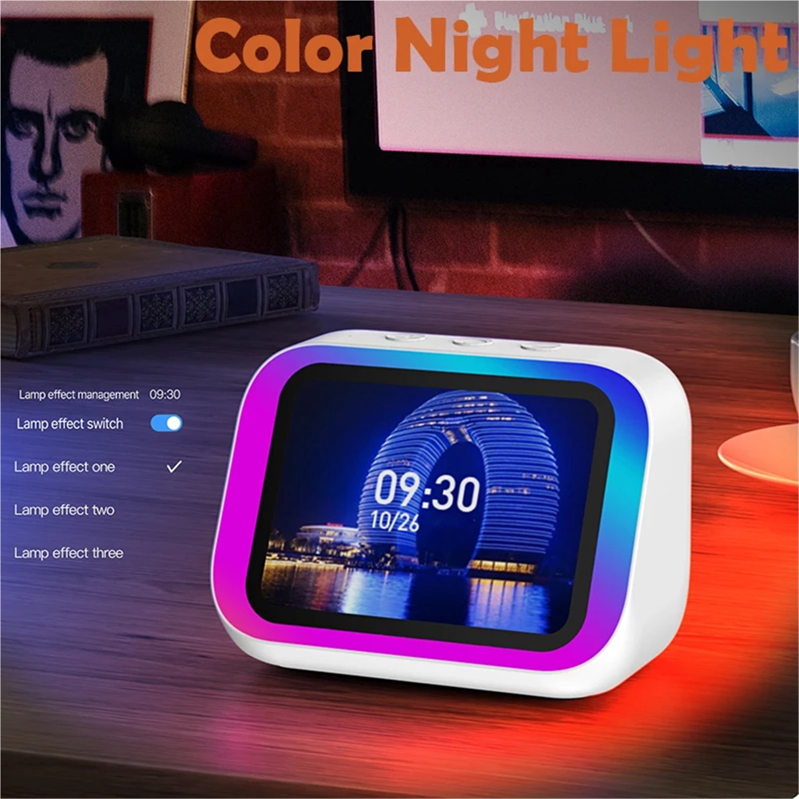 smart Alarm Clock With Bluetooth Speaker & Color Display - App Controlled Weather, Night Light, Photo Frame, Sleep Stories