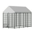 thumbnail image 2 of ZephyPaws  Large Dog Kennel Outdoor,Pet Pens Dogs Run Enclosure Animal Hutch,Metal Coop Fence with Roof Cover (8'L x 4'W x 6'H), 2 of 6