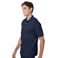 thumbnail image 3 of Hanes Ecosmart Jersey Polo T-Shirt, Men's Short Sleeve Solid Tee, Navy Shirt, M, 3 of 5