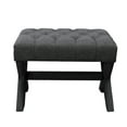 thumbnail image 5 of Inspired Home Quinn Linen Button Tufted Nailhead Trim Ottoman Bench, 5 of 7