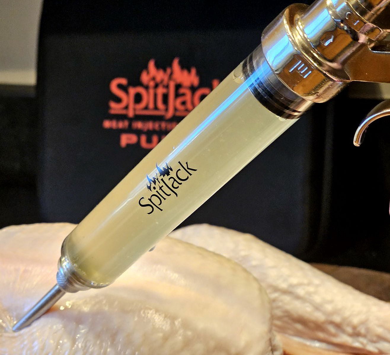 SpitJack PULSE Meat Injector Gun & Marinade Syringe for BBQ – Flavor Injector for Brisket, Chicken, Ribs, Pork, Turkey – Barbecue & Smoker Accessories Tool