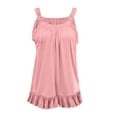 thumbnail image 4 of Pink Top for Women Smocked Tops Women Summer Tops for Women 2022 Beach Womens Cute Summer Tops Women Tank Tops Pack Crochet Top Women Sleeveless My Order, 4 of 5