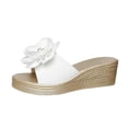 thumbnail image 3 of Women's Wedge Slide Sandals Casual Floral Decor Thick Sole Platform Wedge Heel Open Toe Summer Beach Slide Sandals for Women, 3 of 10