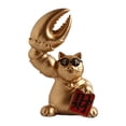 thumbnail image 1 of Figura de gato de la suerte con brazo gigante creativo, mesa, buena fortuna, pinzas de cangrejo Maneki Neko Oro, 1 of 8