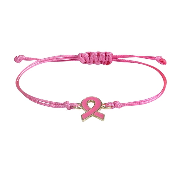 DESIGNICE Breast Cancer Awareness Bracelets, Adjustable Pink Ribbon Bracelets for Breast Cancer Survivor Fighter Gifts, Charity Public Activity Supplies