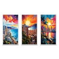 thumbnail image 2 of Designart "Pop Art Maui III" Cityscapes Framed Wall Art Set Of 3 - Multi-Color Maui Frame Gallery Wall Set For Home Decor, 2 of 7