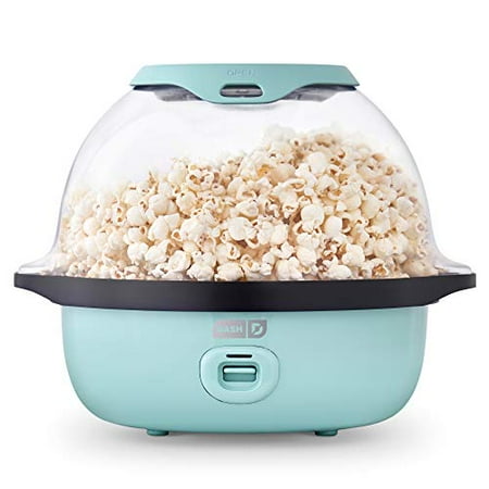 Dash DSSP355GBAQ02 SmartStore Deluxe Stirring Maker Hot Oil Electric Popcorn Machine with Large Lid for Serving Bowl and Convenient Storage 24 Cups Aqua