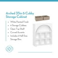 thumbnail image 6 of RiverRidge Arched 35in 6-Cubby Entryway Bookshelf and Storage Organizer with 2 Taupe Bins, 6 of 6