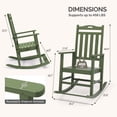 thumbnail image 6 of Ktaxon Outdoor Wood Rocking Chair with Footboard for Patio Garden Adults, Olive Green, 6 of 8