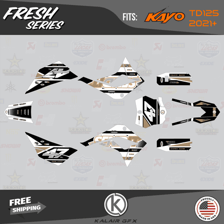 Kalair GFX Graphics Kit for Kayo PIT BIKE TD125 (2021+) Fresh Series Kalair GFX Graphics Kit for Kayo PIT BIKE TD125 (2021+) Fresh Series