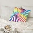 thumbnail image 6 of LNWH Decorative Pillow Covers, Stars Wave Rainbow Square Sofa Decorative Knit Pillow Case, 12"x12", 6 of 8