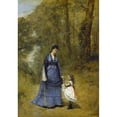 thumbnail image 2 of Jean-Baptiste-Camille Corot 18x24 Gold Ornate Framed and Double Matted Museum Art Print Titled - Madame Stumpf and Her Daughter (1872), 2 of 4