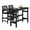 Black, variant on SERWALL 4 Pieces Outdoor Bar Table Set with 9ft Umbrella, HDPE Outdoor Bar Height Table Set with Patio Umbrella, Brown