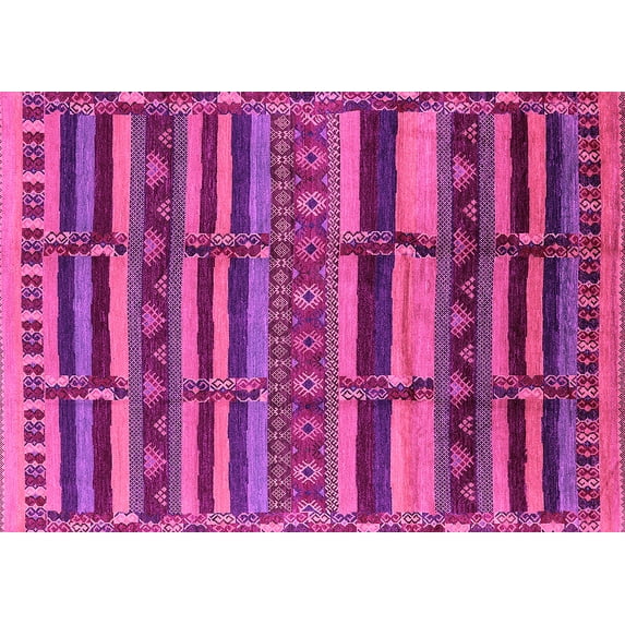 Ahgly Company Indoor Rectangle Oriental Pink Industrial Area Rugs, 2' x 3'