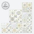 thumbnail image 3 of Smart Tiles Peel and Stick Backsplash, 5 Adhesive Tiles, Vintage Blue/Yellow/White, 9"x9", 3 of 7