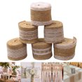thumbnail image 4 of CAROOTU Rustic Burlap Lace Ribbon Roll for Burlap Decoration Wedding Party Decor Home Embellishment DIY, 4 of 7