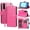 Hot Pink, variant on TJS Wallet Case for Samsung Galaxy S26 FE, Luxury Wallet Card ID Zipper Money Holder Cover (Purple)