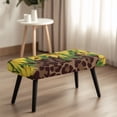 thumbnail image 2 of Jiueut Leopard Sunflower Pattern Dining Bench Cover, Wear Resistant Chair Seat Protector Cover Non Slip Rectangle Bench Cushion Home Decor Accessorie for Dining Room Living Room Kitchen, 2 of 7