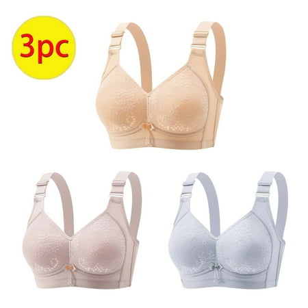 Itsame 3PC Bras for Women s Full Support Everyday Sports Bra Set Comfortable Breathable Wireless Comfort Bralette Set Orange Size 2XL