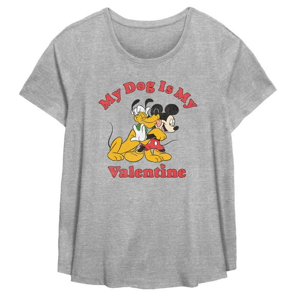 Women's Mickey & Friends My Dog is My Valentine  Graphic T-Shirt